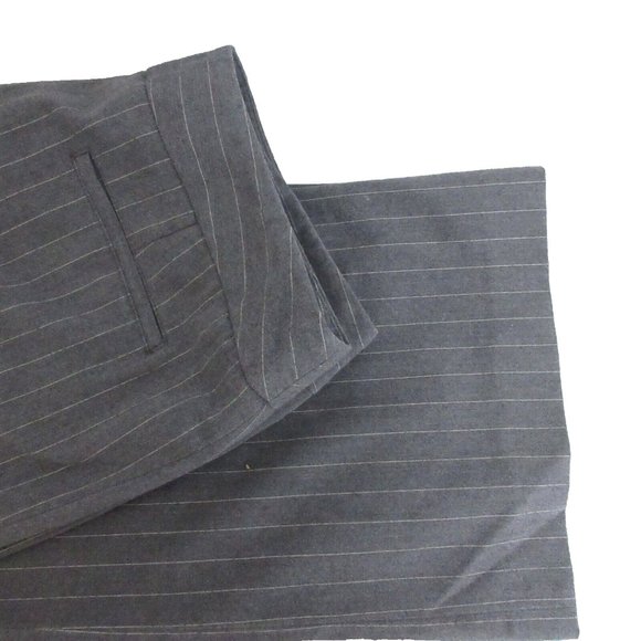 Apt 9 Womens Stretch Slacks Size 10 Maxwell Gray Striped Dress Pants Poly Blend - Picture 6 of 8